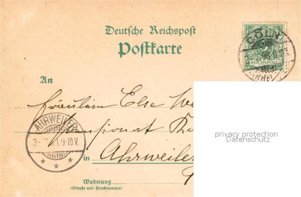Unkel Rhein Panorama Blick ueber den Rhein Deutsche Reichspost – Bild 2