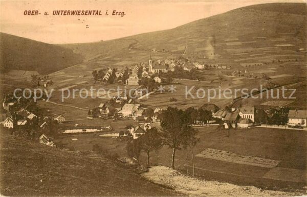 Oberwiesenthal Erzgebirge Panorama mit Blick auf Unterwiesenthal