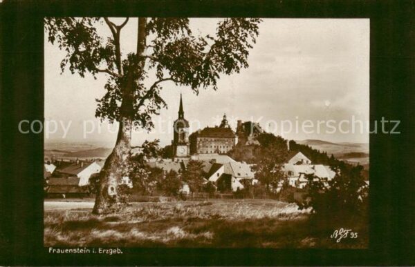 Frauenstein Brand-Erbisdorf Osterzgebirge Panorama Ansicht mit Kirche und Schlos