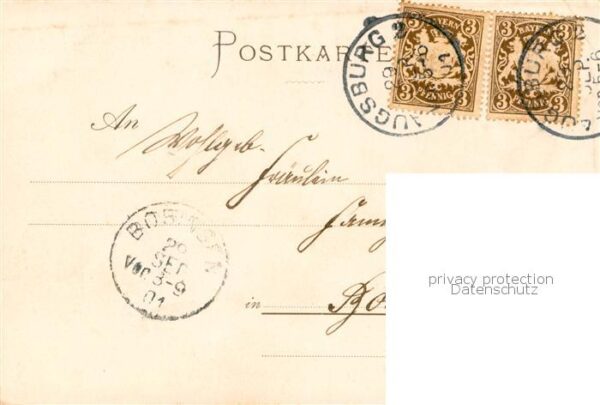 Augsburg Gruss vom Augsburger Thuramichele Kuenstlerkarte – Bild 2