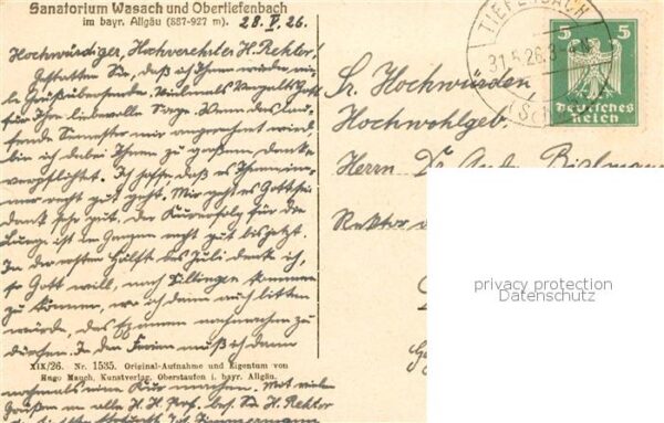Wasach Oberstdorf Sanatorium Wasach und Obertiefenbach – Bild 2