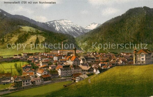 Immenstadt Allgaeu Panorama Blick von Nordwesten Allgaeuer Alpen
