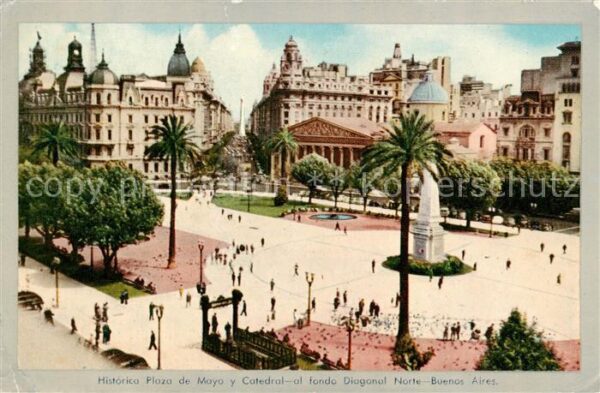 Buenos Aires Argentina Historica Plaza de Mayo y Catedral Avenida Diagonal Norte