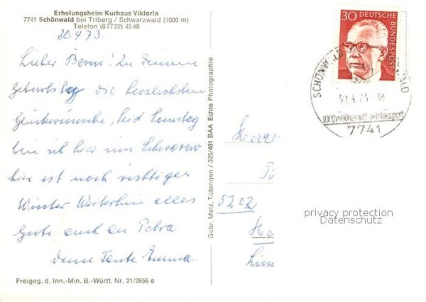 Schoenwald Triberg Erholungsheim Kurhaus Viktoria Fliegeraufnahme – Bild 2