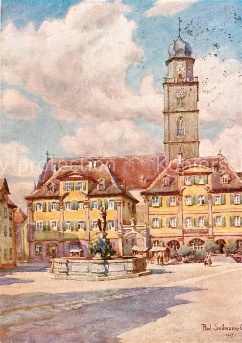 Bad Mergentheim Rathaus Kuenstlerkarte