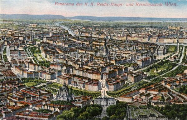 Wien AT Panorama der KK Reichs Haupt und Residenzstadt