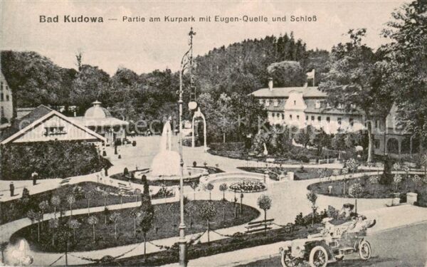 Bad Kudowa Kudowa-Zdroj Niederschlesien PL Partie am Kurpark mit Eugen Quelle un