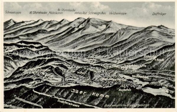 Schreiberhau Szklarska Poreba Riesengebirge PL Panoramakarte