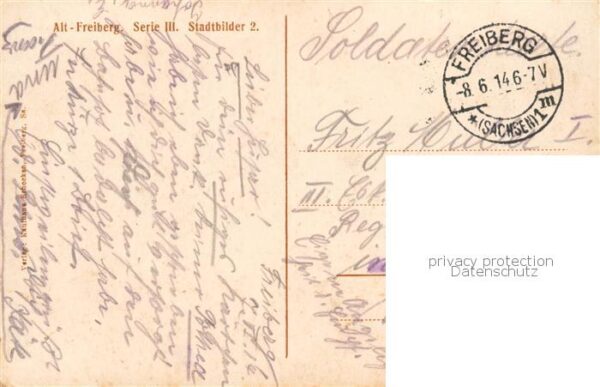 Freiberg  Sachsen Schloss Freudenstein Hauptfront Feldpost – Bild 2