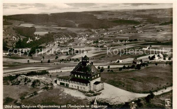 Neuhausen Erzgebirge Fliegeraufnahme mit Berghaus Schwartenberg