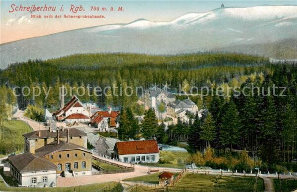 Schreiberhau Szklarska Poreba Riesengebirge PL Blick zur Schneegrubenbaude