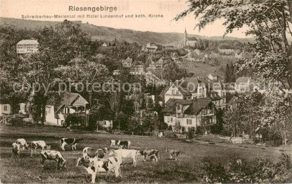 Schreiberhau Szklarska Poreba Riesengebirge PL Mariental mit Hotel Lindenhof und