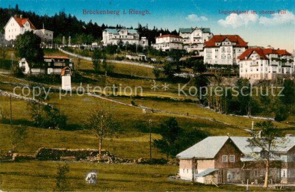 Brueckenberg Krummhuebel Riesengebirge PL Logierhaeuser im oberen Teil