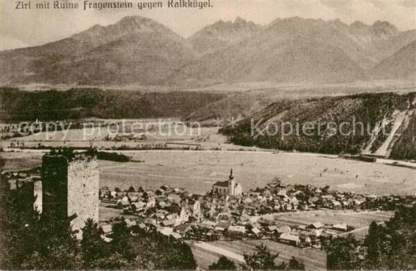 Zirl Tirol AT mit Ruine Fragenstein und Kalkkoegel