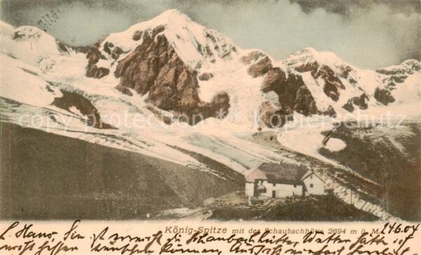 Koenigspitze 3860m Gran Zebru Ortlergruppe Dolomiti IT mit der Schaubachhuette