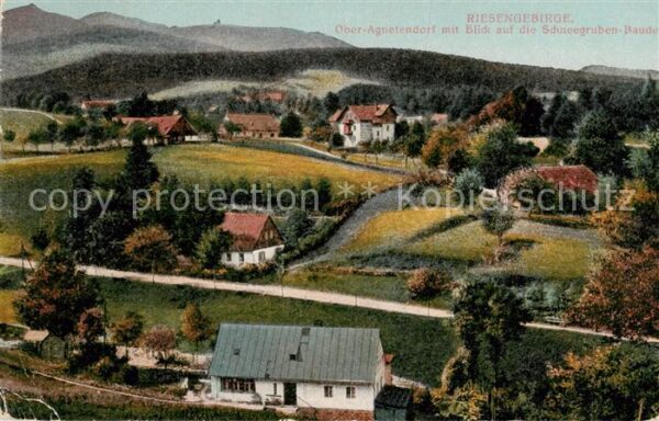 Ober-Agnetendorf  Jagniatkow Jelenia Gora Riesengebirge PL mit Blick auf die Sch
