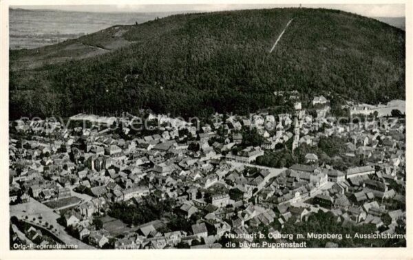 Neustadt Coburg Panorama mit Muppberg und Aussichtsturm