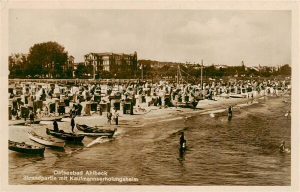 Ahlbeck Ostseebad Strandpartie mit Kaufmannserholungsheim