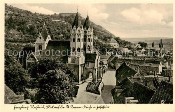 Freyburg Unstrut Blick auf die St Annen Kirche und Jahnheim