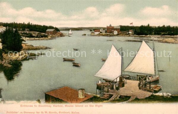 Boothbay-Harbor Maine USA Mouse Island on the Right