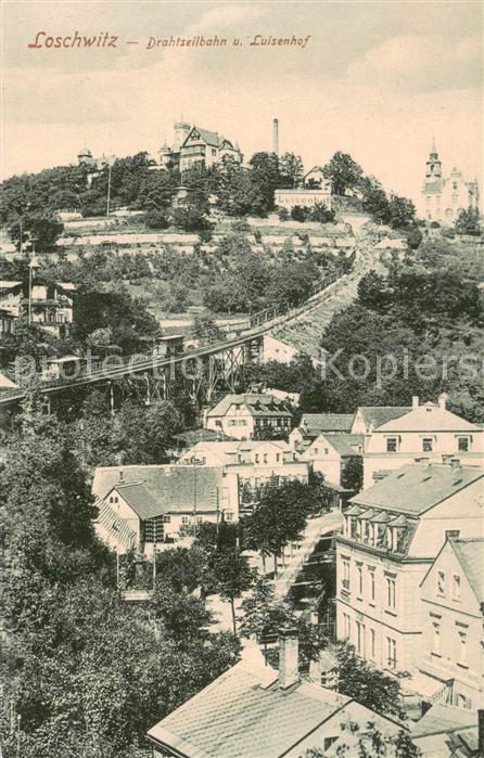 Loschwitz Dresden Elbe Drahtseilbahn und Luisenhof