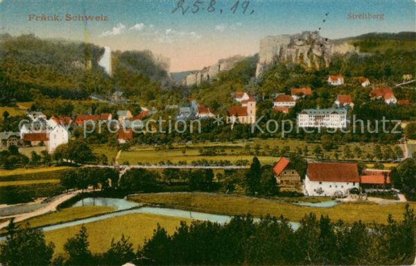 Streitberg Oberfranken Panorama mit Burgruine