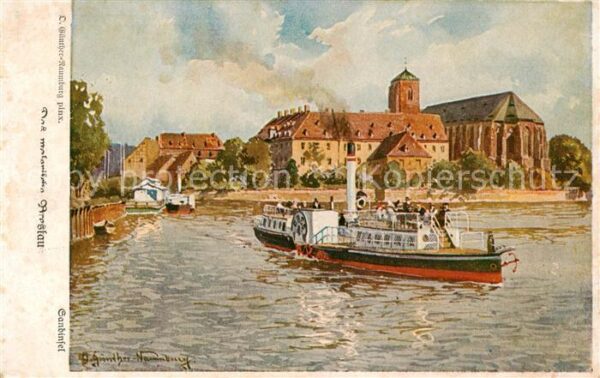 Breslau Niederschlesien Schloss Kirche Kuenstlerkarte