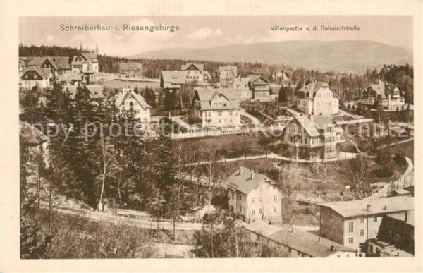 Schreiberhau Szklarska Poreba Riesengebirge PL Villenpartie an der Bahnhofstrass