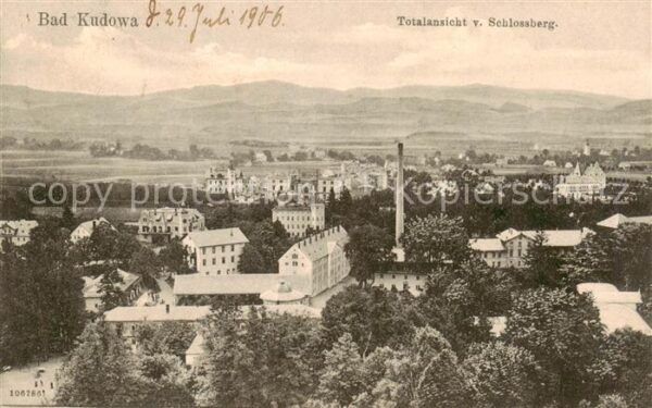 Bad Kudowa Kudowa-Zdroj Niederschlesien PL Panorama vom Schlossberg