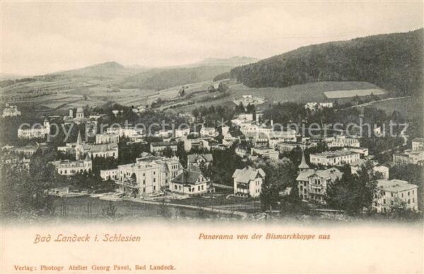 Bad Landeck Schlesien PL Panorama von der Bismarckkoppe aus