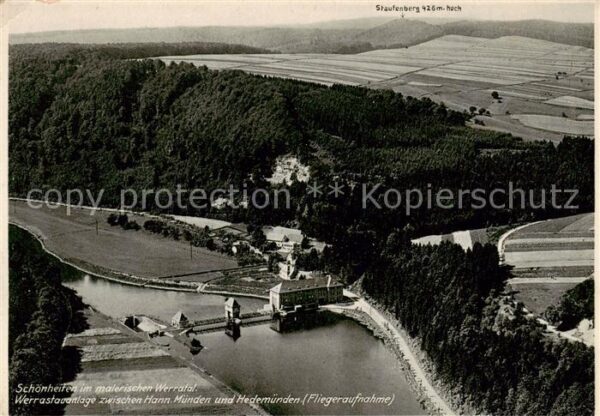 Hann. Muenden Werrastauanlage Fliegeraufnahme