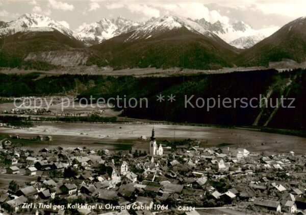 Zirl Tirol AT mit Kalkkoegel und Olympia Gebiet 1964
