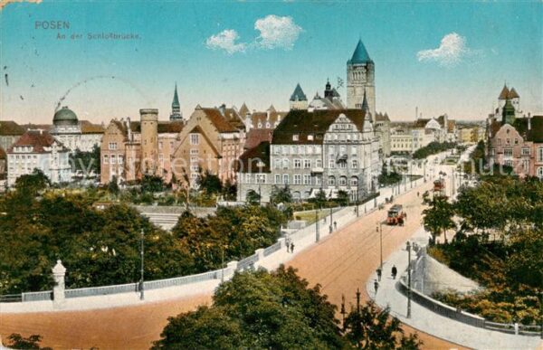 Posen Poznan Partie an der Schlossbruecke Feldpost