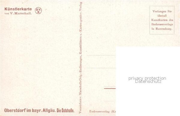 Oberstdorf Oststrasse Kuenstlerkarte von V. Marschall – Bild 2