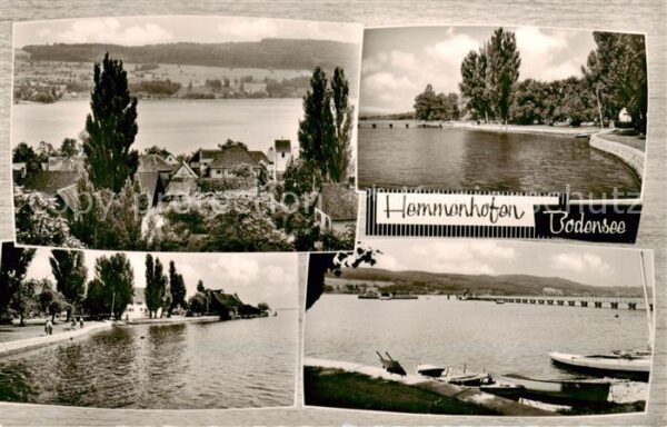 Hemmenhofen Panorama Blick ueber den Bodensee Uferpromenade