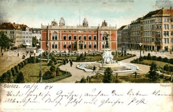 Goerlitz  Sachsen Postplatz Brunnen