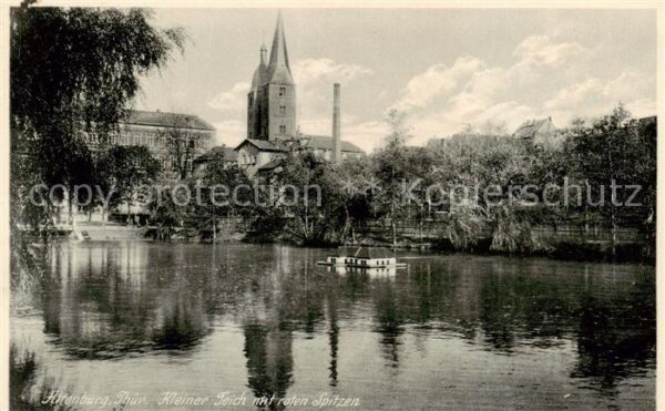 Altenburg  Thueringen Kleiner Teich mit roten Spitzen