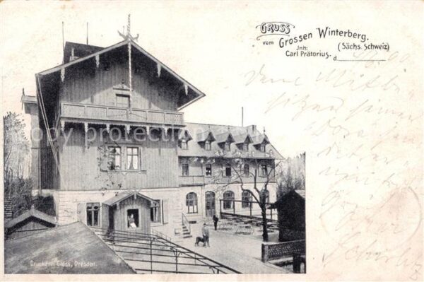 Grosser Winterberg Rathen Saechsische Schweiz Druckerei Gloess Dresden