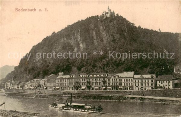 Bodenbach -Tetschen Boehmen Ustecky Kraj CZ Panorama Frachtschiff