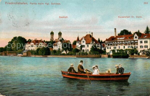 Friedrichshafen Bodensee Kgl Schloss Seehof Kuranstalt Dr Denk Bootspartie