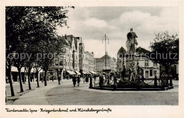 Fuerstenwalde Spree Kriegerdenkmal und Muenchebergerstrasse