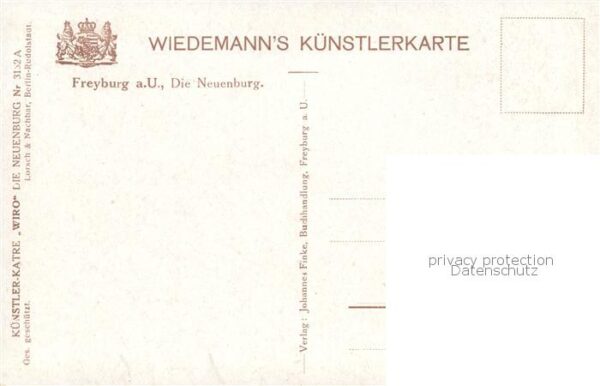 Freyburg Unstrut Neuenburg Wiro Kuenstlerkarte Nr. 3132 A – Bild 2