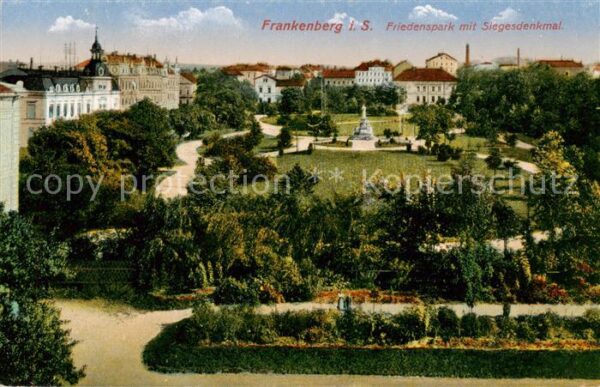 Frankenberg Sachsen Friedenspark mit Siegesdenkmal