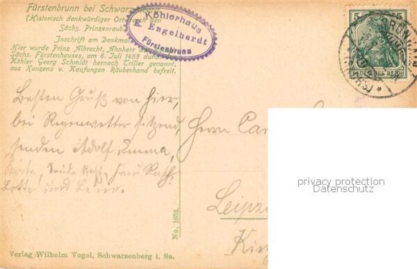 Fuerstenbrunn Schwarzenberg Koehlerhaus Hier wurde Prinz Albrecht 1455 durch Koe – Bild 2