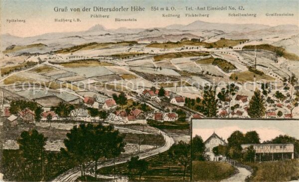 Dittersdorf Loessnitz Erzgebirge Panorama von der Dittersdorfer Hoehe