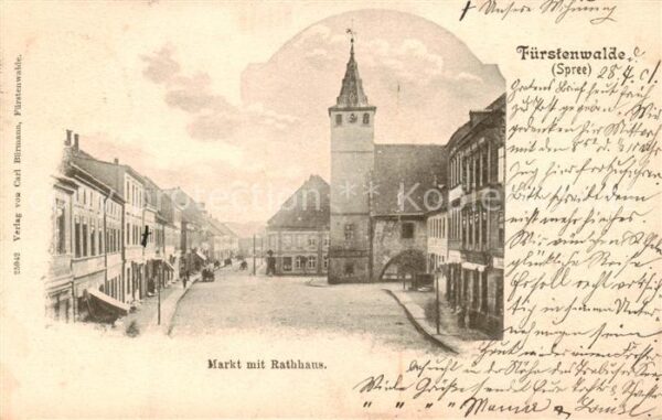 Fuerstenwalde Spree Markt mit Rathaus
