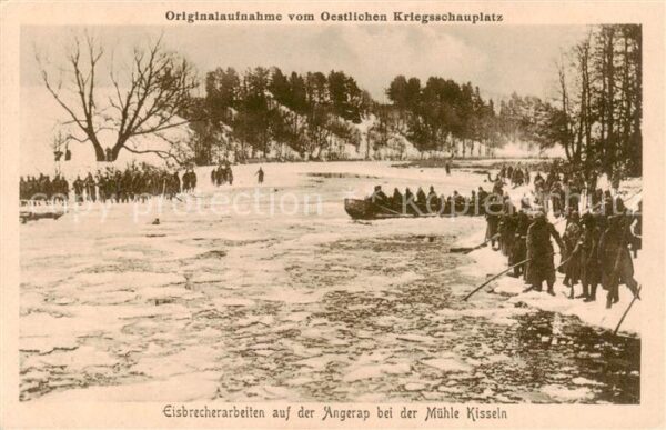 Kisseln Milluhnen Iljuschino RU Eisbrecherarbeiten auf der Angerap bei der Muehl