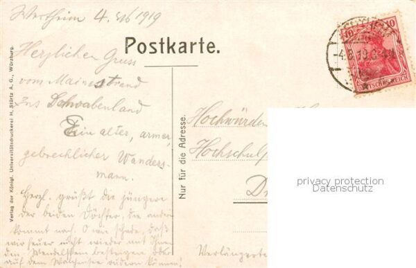 Wertheim Main Ortsmotiv Kuenstlerkarte – Bild 2