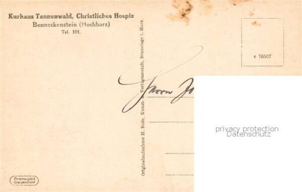 Benneckenstein Harz Kurhaus Tannenwald Christl Hospiz – Bild 2