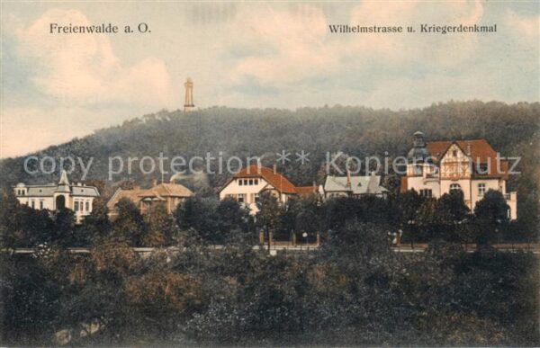 Bad Freienwalde Wilhelmstrasse und Kriegerdenkmal Feldpost